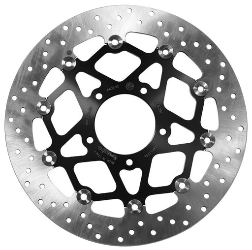 Brembo BRAKE ROTOR FLOATING SERIE ORO PRIME LINE - Black, Silver, Stainless Steel, Two Piece (Floating) - 78B40893