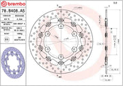 Brembo BRAKE ROTOR FLOATING SERIE ORO PRIME LINE - Black, Silver, Stainless Steel, Two Piece (Floating) - 78B408A5