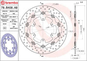 Brembo BRAKE ROTOR FLOATING SERIE ORO PRIME LINE - Black, Silver, Stainless Steel, Two Piece (Floating) - 78B408A8