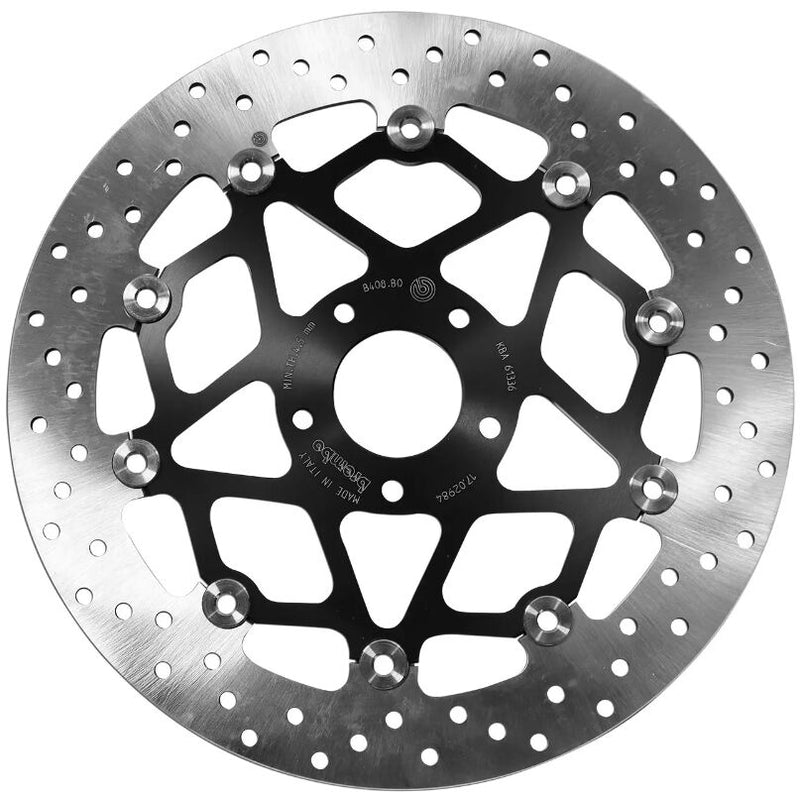 Brembo BRAKE ROTOR FLOATING SERIE ORO PRIME LINE - Black, Silver, Stainless Steel, Two Piece (Floating) - 78B408B0
