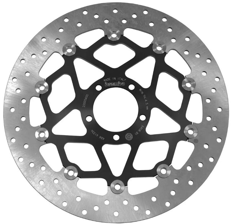 Brembo BRAKE ROTOR FLOATING SERIE ORO PRIME LINE - Black, Silver, Stainless Steel, Two Piece (Floating) - 78B408B1