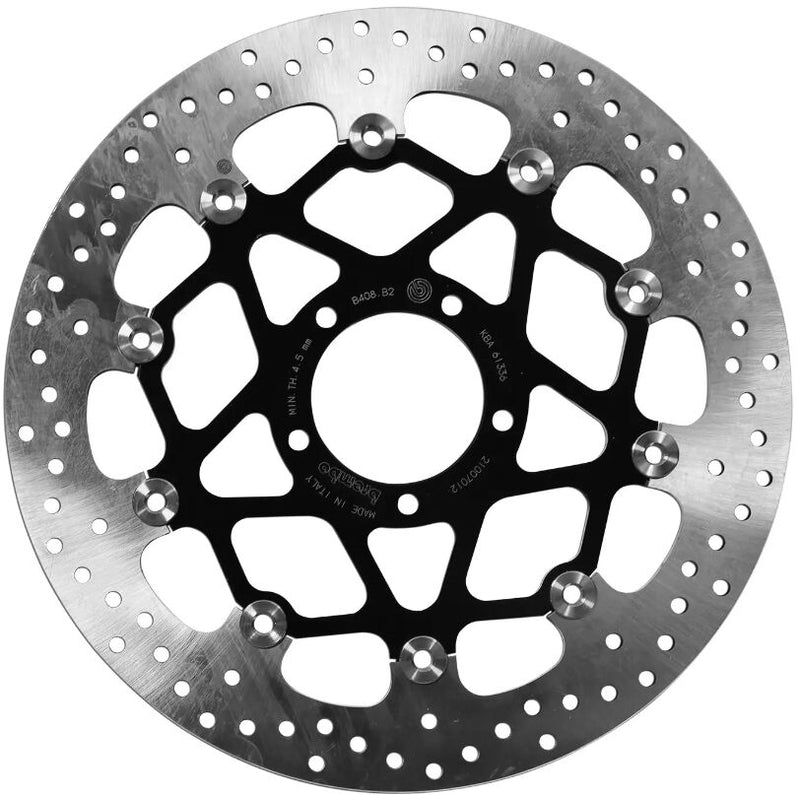 Brembo BRAKE ROTOR FLOATING SERIE ORO PRIME LINE - Black, Silver, Stainless Steel, Two Piece (Floating) - 78B408B2