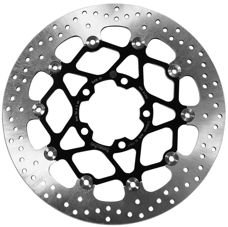 Brembo BRAKE ROTOR FLOATING SERIE ORO PRIME LINE - Black, Silver, Stainless Steel, Two Piece (Floating) - 78B408B5