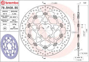 Brembo BRAKE ROTOR FLOATING SERIE ORO PRIME LINE - Black, Silver, Stainless Steel, Two Piece (Floating) - 78B408B5