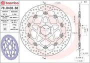 Brembo BRAKE ROTOR FLOATING SERIE ORO PRIME LINE - Black, Silver, Stainless Steel, Two Piece (Floating) - 78B408B8