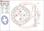 Brembo BRAKE ROTOR FIXED SERIE ORO PRIME LINE - Silver, Stainless Steel, One Piece (Fixed) - 68B407E8