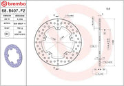 Brembo BRAKE ROTOR FIXED SERIE ORO PRIME LINE - Silver, Stainless Steel, One Piece (Fixed) - 68B407F2