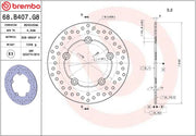 Brembo BRAKE ROTOR FIXED SERIE ORO PRIME LINE - Silver, Stainless Steel, One Piece (Fixed) - 68B407G8