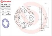 Brembo BRAKE ROTOR FIXED SERIE ORO PRIME LINE - Silver, Stainless Steel, One Piece (Fixed) - 68B407J2