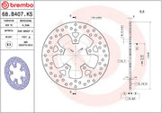 Brembo BRAKE ROTOR FIXED SERIE ORO PRIME LINE - Silver, Stainless Steel, One Piece (Fixed) - 68B407K5