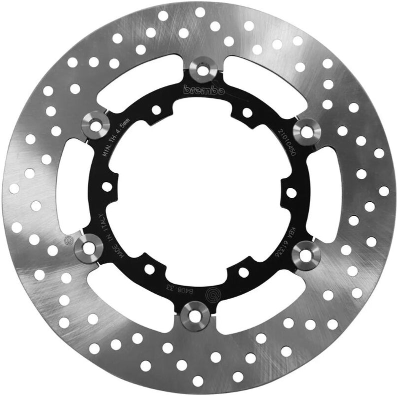 Brembo BRAKE ROTOR FIXED SERIE ORO PRIME LINE - Black, Silver, Stainless Steel, Two Piece (Floating) - 78B40833