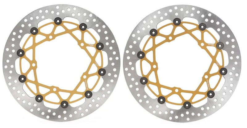 Brembo BRAKE ROTOR KIT SUPERSPORT RACING XTRA LINE - Front, Gold, Silver, Stainless Steel - 208973748