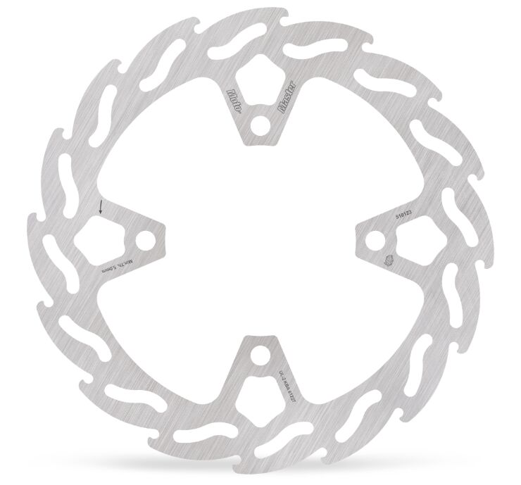 Moto-Master Flame Fixed Brake Rotor - Silver,  Stainless Steel - One Piece (Fixed)