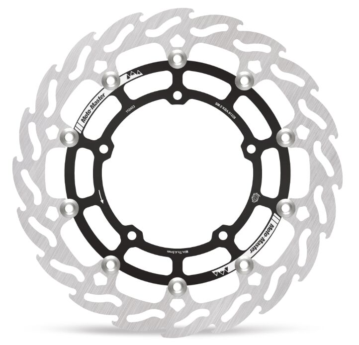 Moto-Master Flame Series Floating Rotor - Black,  Silver,  Stainless Steel - Two Piece (Floating) - 112453