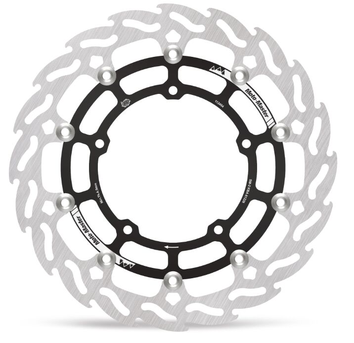 Moto-Master Flame Series Floating Rotor - Black,  Silver,  Stainless Steel - Two Piece (Floating) - 112454