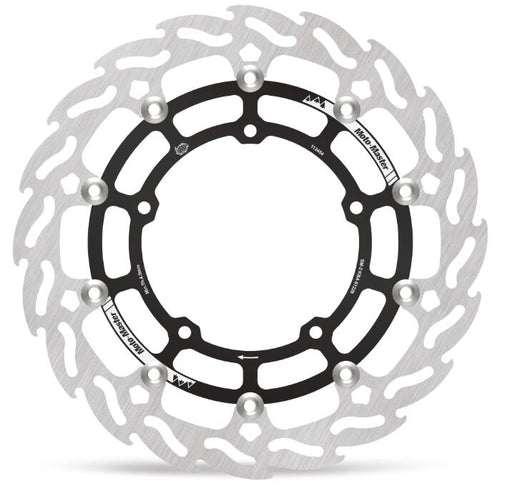 Moto-Master Flame Series Floating Rotor - Black,  Silver,  Stainless Steel - Two Piece (Floating) - 112454
