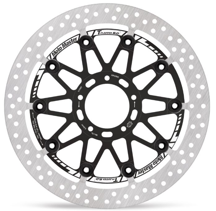 Moto-Master HALO series T-Floater brake rotor - Black,  Stainless Steel - Two Piece (Floating) - 117087