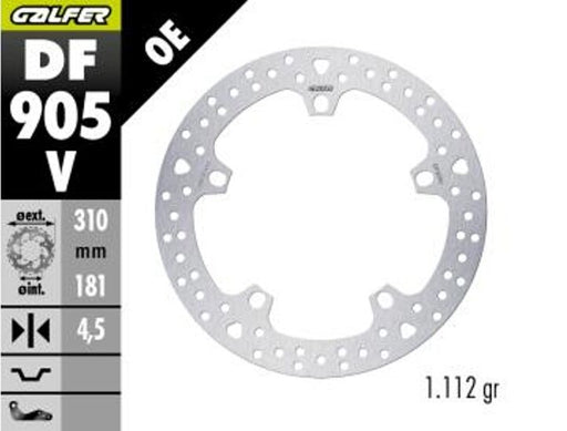 Galfer Brake Rotor Fixed Round - Silver,  Stainless Steel - One Piece (Fixed)