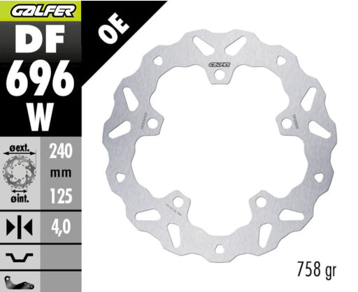 Galfer BRAKE ROTOR FIXED WAVE - Wave® - Silver,  Stainless Steel - One Piece (Fixed) - DF696W