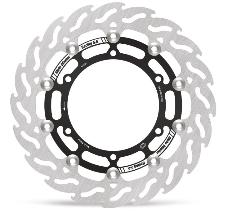 Moto-Master Flame Series Rotor Race - Black,  Stainless Steel - Two Piece (Floating) - 112184