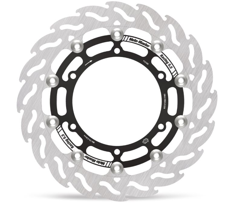 Moto-Master Flame Series Rotor Race - Black,  Stainless Steel - Two Piece (Floating) - 112185