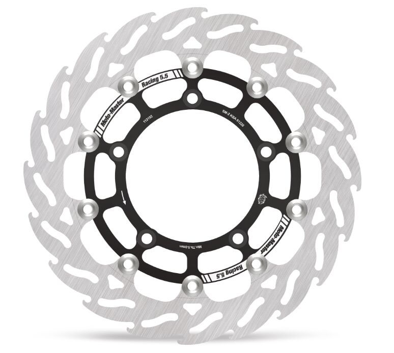 Moto-Master Flame Series Rotor Race - Black,  Stainless Steel - Two Piece (Floating) - 112192