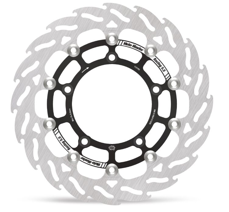 Moto-Master Flame Series Rotor Race - Black,  Stainless Steel - Two Piece (Floating) - 112193