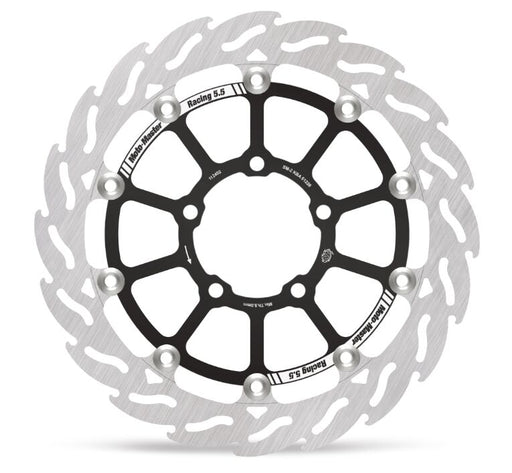 Moto-Master Flame Series Rotor Race - Black,  Stainless Steel - Two Piece (Floating) - 112402