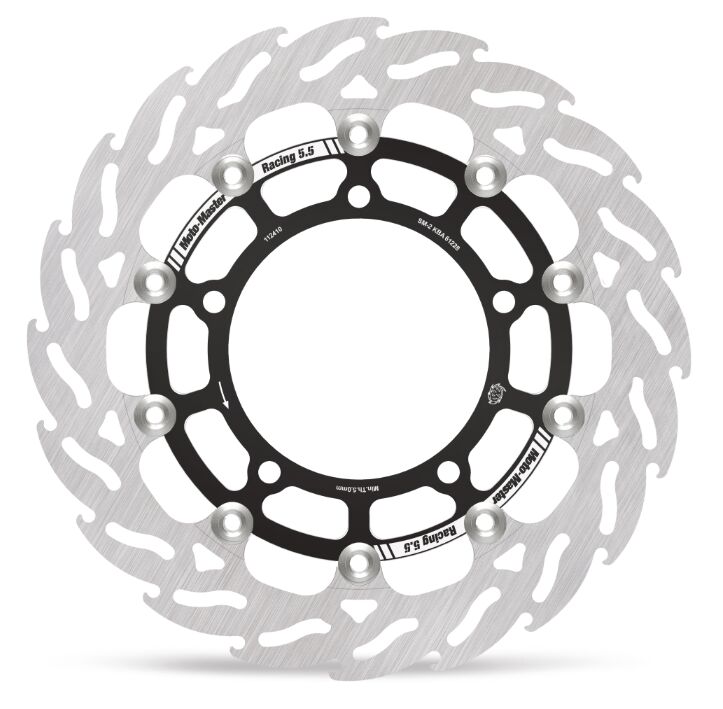 Moto-Master Flame Series Rotor Race - Black,  Stainless Steel - Two Piece (Floating) - 112410