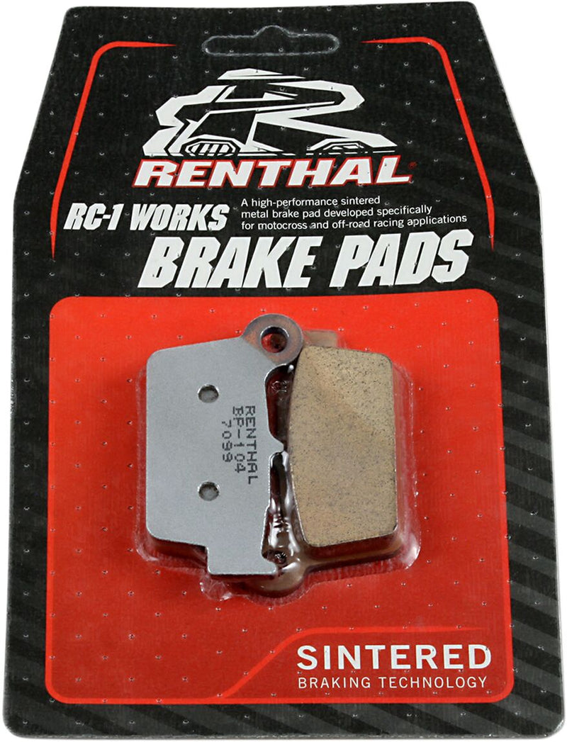 RENTHAL RC-1 Works Brake Pads - Rear, Sintered Metal - BP-104