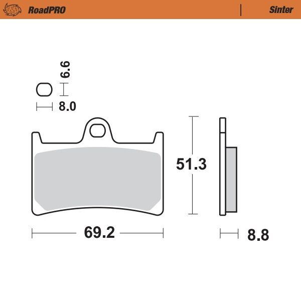 Moto-Master RoadPRO Sinder Brake Pad Front - Sintered Metal - 402801