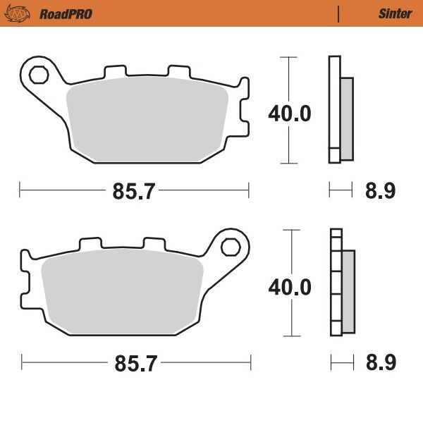 Moto-Master RoadPRO Sinder Brake Pad Rear - Sintered Metal - 403102