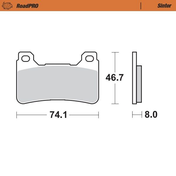 Moto-Master RoadPRO Sinder Brake Pad Front - Sintered Metal - 406401