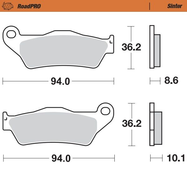 Moto-Master RoadPRO Sinder Brake Pad Rear - Sintered Metal - 405402