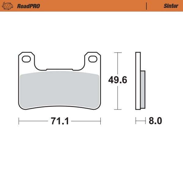 Moto-Master RoadPRO Sinder Brake Pad Front - Sintered Metal - 406301
