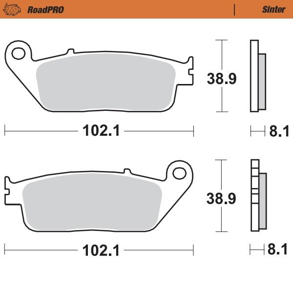 Moto-Master RoadPRO Sinder Brake Pad Front - Sintered Metal - 402501