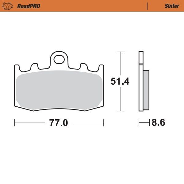 Moto-Master RoadPRO Sinder Brake Pad Front - Sintered Metal - 406201