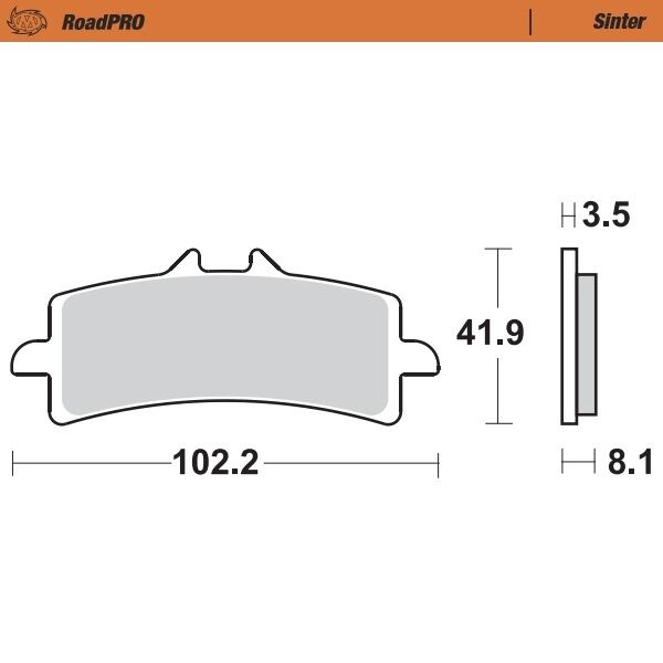 Moto-Master RoadPRO Sinder Brake Pad Front - Sintered Metal - 407001