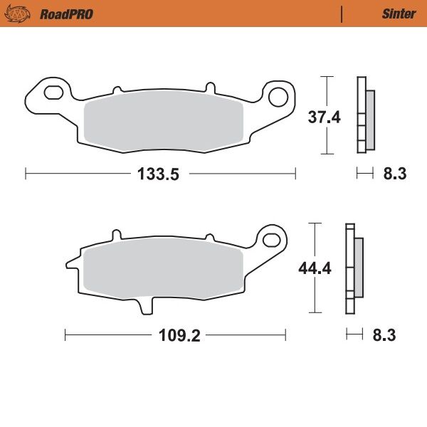 Moto-Master RoadPRO Sinder Brake Pad Front - Sintered Metal - 404101