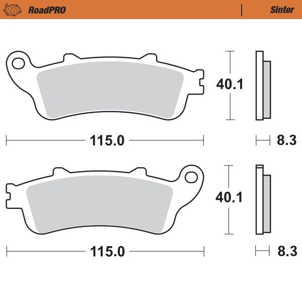 Moto-Master RoadPRO Sinder Brake Pad Front - Sintered Metal - 405101