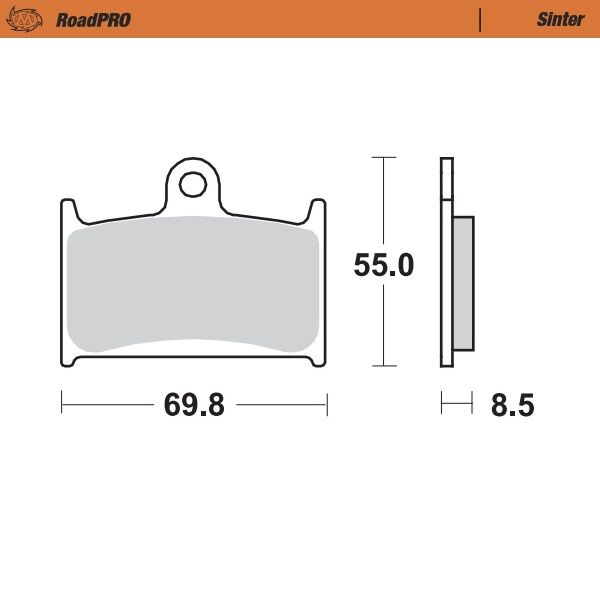 Moto-Master RoadPRO Sinder Brake Pad Front - Sintered Metal - 402401