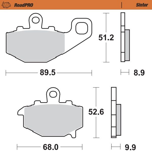 Moto-Master RoadPRO Sinder Brake Pad Rear - Sintered Metal - 403702