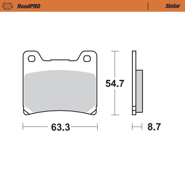 Moto-Master RoadPRO Sinder Brake Pad Rear - Sintered Metal - 401802