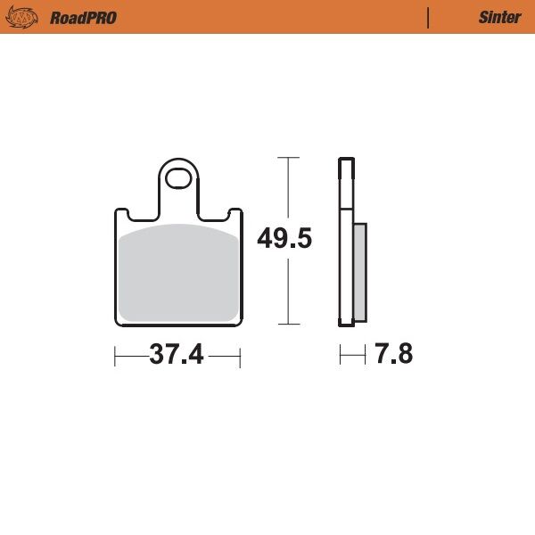 Moto-Master RoadPRO Sinder Brake Pad Front - Sintered Metal - 406801
