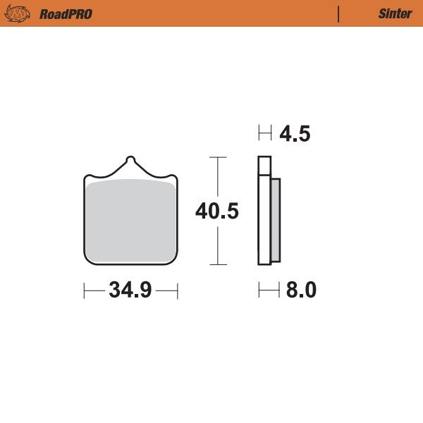 Moto-Master RoadPRO Sinder Brake Pad Front - Sintered Metal - 407501