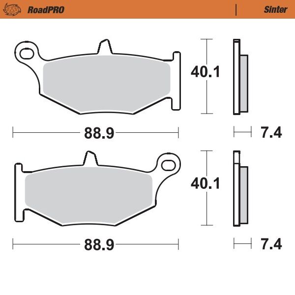 Moto-Master RoadPRO Sinder Brake Pad Rear - Sintered Metal - 406602
