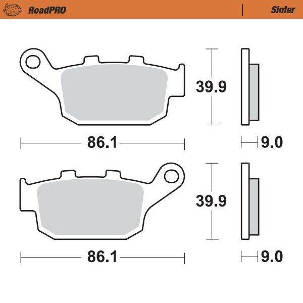 Moto-Master RoadPRO Sinder Brake Pad Rear - Sintered Metal - 407702