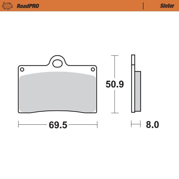 Moto-Master RoadPRO Sinder Brake Pad Front - Sintered Metal - 402001