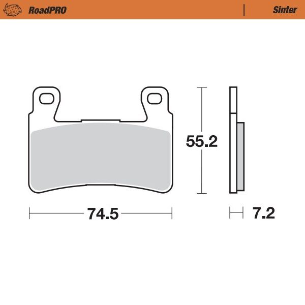 Moto-Master RoadPRO Sinder Brake Pad Front - Sintered Metal - 405001