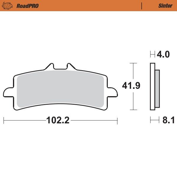 Moto-Master RoadPRO Sinder Brake Pad Front - Sintered Metal - 408101